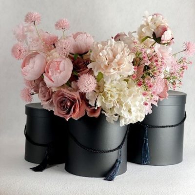 CAJA TIPO CILINDRO DE CARTÓN RÍGIDO PARA FLORES