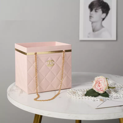 BOLSA ROSA PARA FLORES TIPO CHANEL