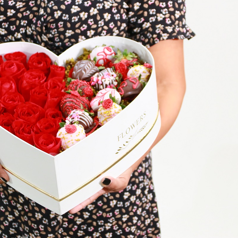  Caja de flores en forma de corazón con tapa para arreglos,  cajas de papel maché para regalo del día de San Valentín, fresas de  chocolate, cajas en forma de corazón a