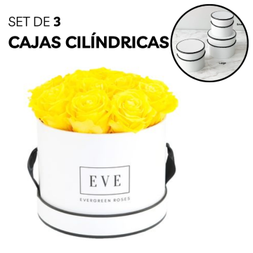 CAJAS CILINDRICAS COLOR BLANCO PARA ARREGLOS DE FLORES