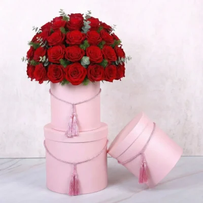 SET DE 3 CAJAS CILINDRICAS PARA FLORES