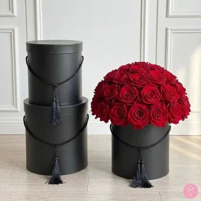 SET DE 3 CAJAS CILINDRICAS PARA FLORES