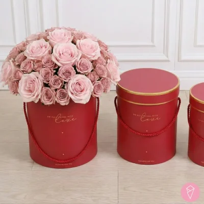 JUEGO DE 3 CAJAS CILINDRO PARA FLORES