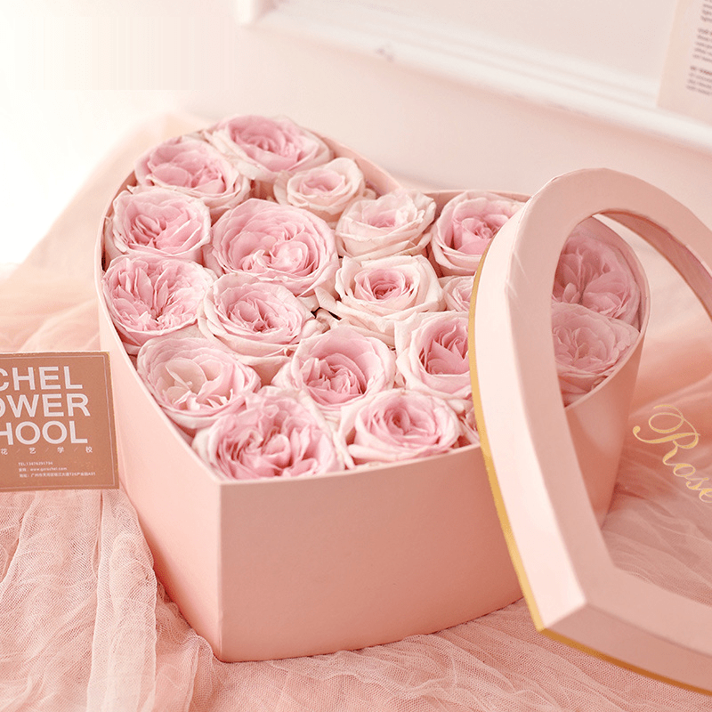 Cajas de regalo blancas con tapas para regalo, cajas de flores en forma de  coraz