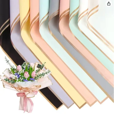 CELOFAN COREANO CON ORILLA ROSA GOLD