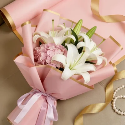 CELOFAN COREANO CON ORILLA ROSA GOLD