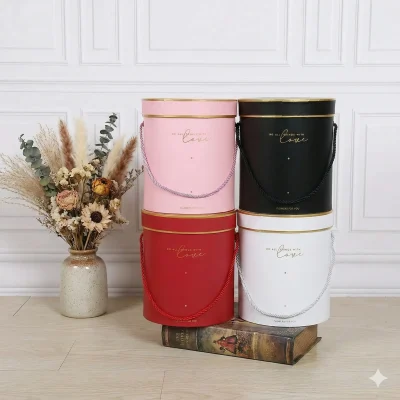 JUEGO DE 3 CAJAS CILINDRO PARA FLORES