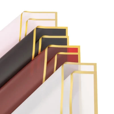 CELOFAN COREANO CON ORILLA ROSA GOLD