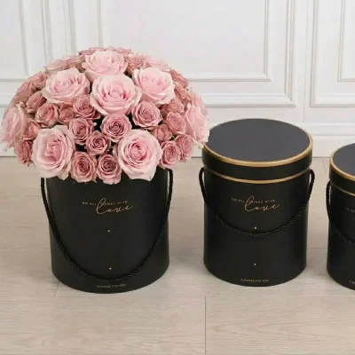 JUEGO DE 3 CAJAS CILINDRO PARA FLORES
