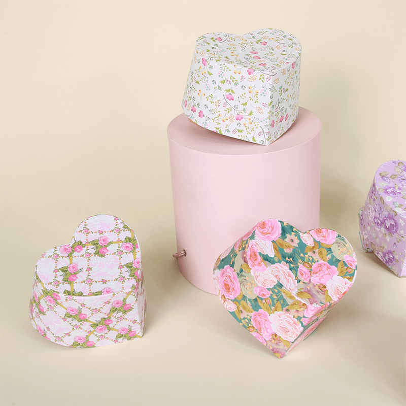  NUOBESTY Contenedor de flores preservadas Caja de regalo de  caramelo de chocolate Caja de flores en forma de corazón con tapa Caja de  regalo floral con lazo para arreglos Cajas de