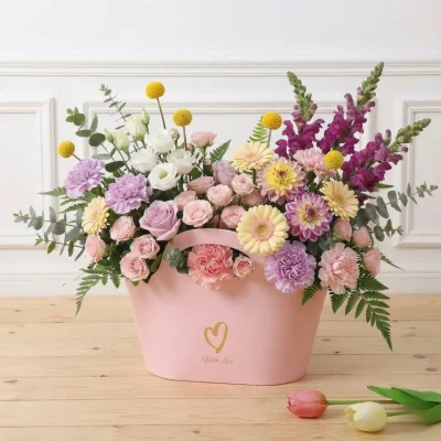 CANASTA DE CARTON PARA FLORES