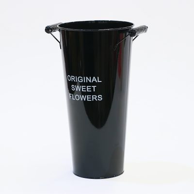 VASIJA DE LATON PARA ARREGLOS FLORALES - Negro