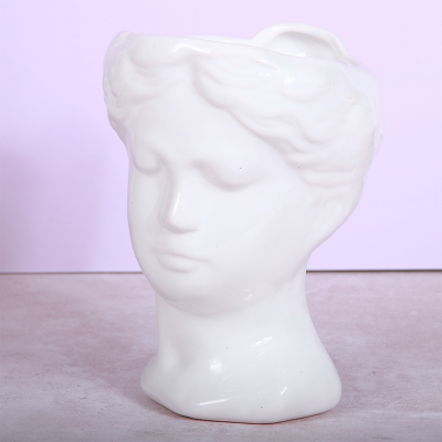 JARRÓN ROSTRO MINERVA - Blanco