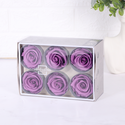 CAJA CON 6 ROSAS ETERNAS - STANDARD - Lila