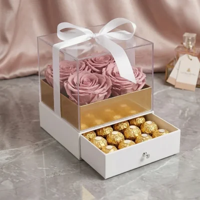 CAJA CUADRADA DE ACRÍLICO CON CAJONERA