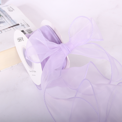 LISTÓN FINO DE ORGANZA EN ROLLO 7 CM DE ANCHO - Lila
