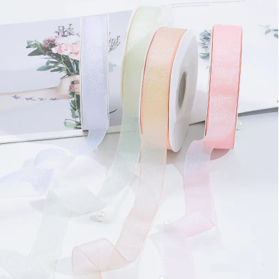 LISTÓN DE ORGANZA DE 2.5 CM X 50 MTS BRILLO SUTIL