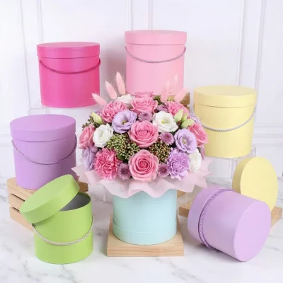 SET DE 3 CAJAS "FLOWER BOX" COLORES PASTEL