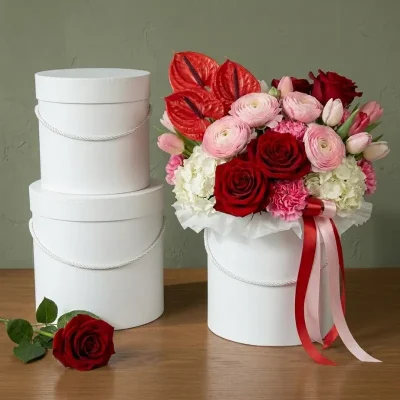 SET DE 3 CAJAS "FLOWER BOX" COLORES PASTEL