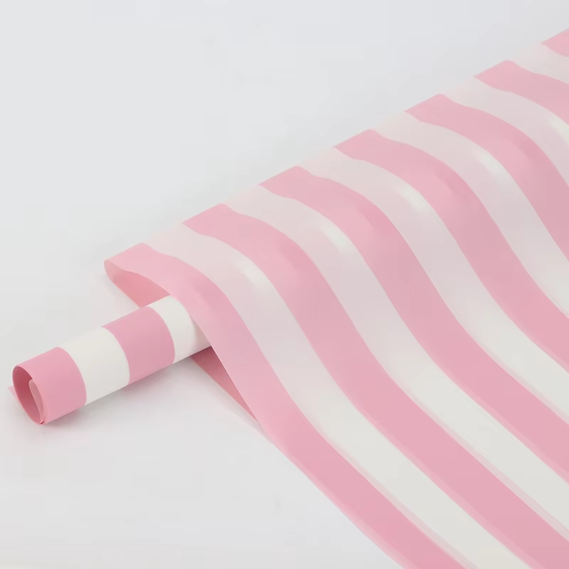 CELOFAN COREANO RAYADO CK-001 ROSA PASTEL