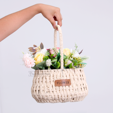 CANASTA DE FIBRA "FLOWERS" - FIBRA