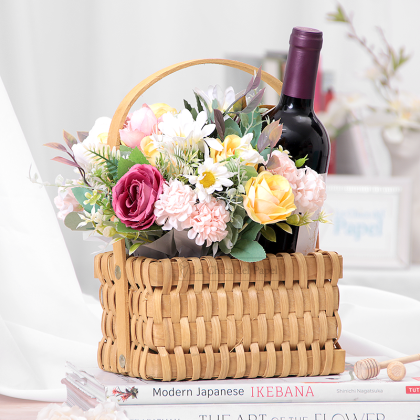 CESTA FLORAL ESTILO COREANO