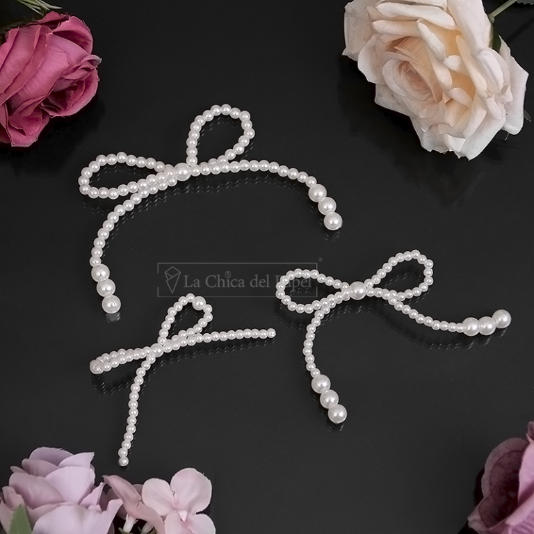 MOÑO DECORATIVO DE PERLAS PARA ARREGLOS FLORALES