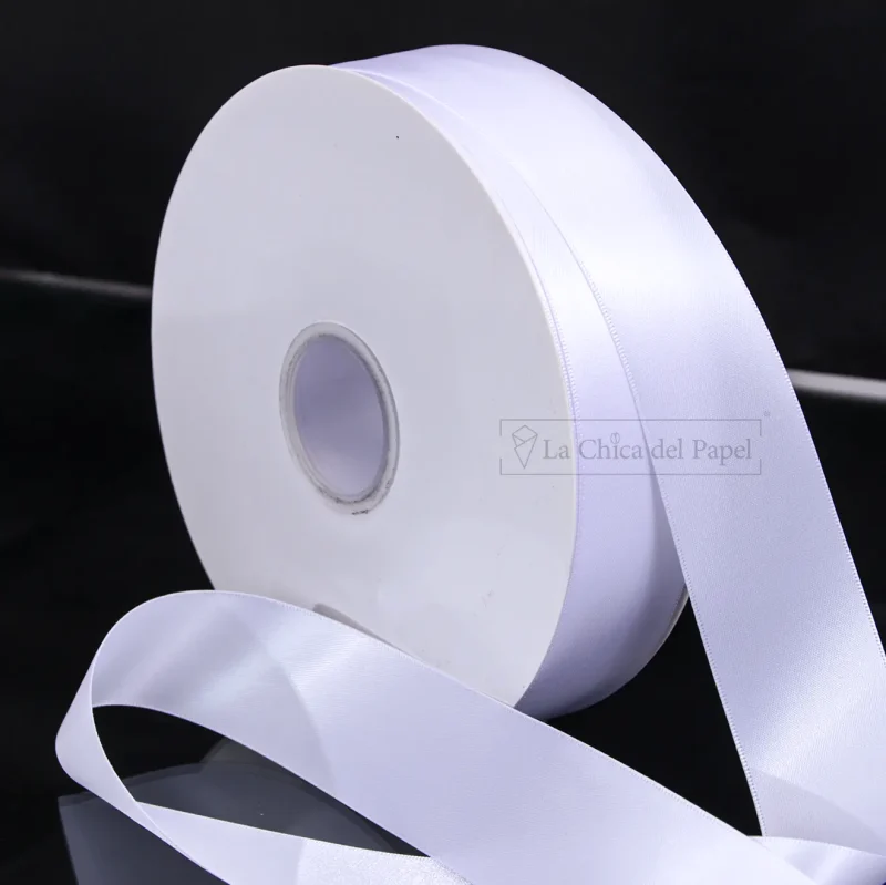 LISTON DE SATIN DOBLE VISTA COLOR BLANCO