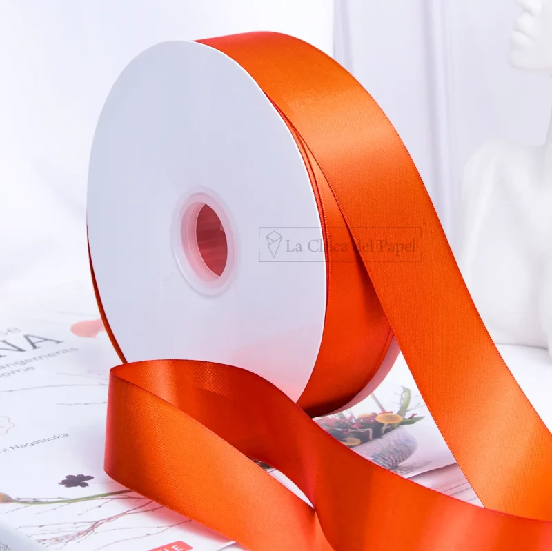 LISTON DE SATTIN DE 4 CM COLOR NARANJA LC-28D